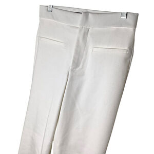 Zara Pants Women SZ S White Flare Wide Leg Summer Beach Coastal‎ Grandma EUC